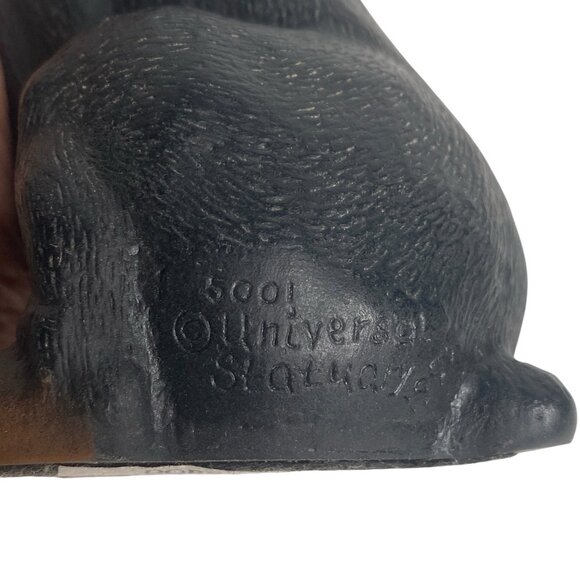 Doberman Pinscher Dog Figurine Universal Statuary 7” Tall Sitting Black Tan USA - Picture 6 of 13